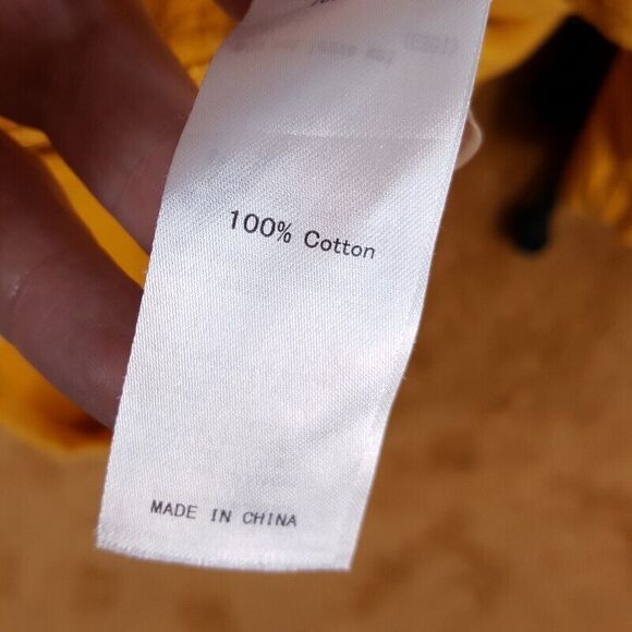 MOUSSY Womens Top Yellow Pullover Crew Lace Up Short Sleeve Boxy Tee - Picture 6 of 9